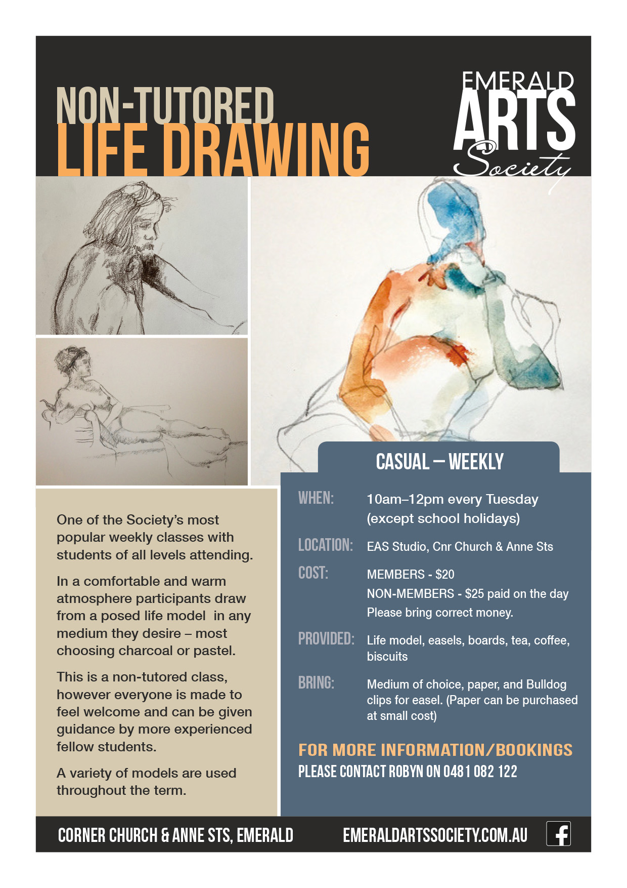 Read more about the article 2024 Classes: Life Drawing (non-tutored)