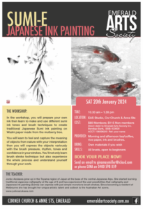 Read more about the article SUMI-E Japanese Ink Painting Workshop – Saturday January 20th, 2024