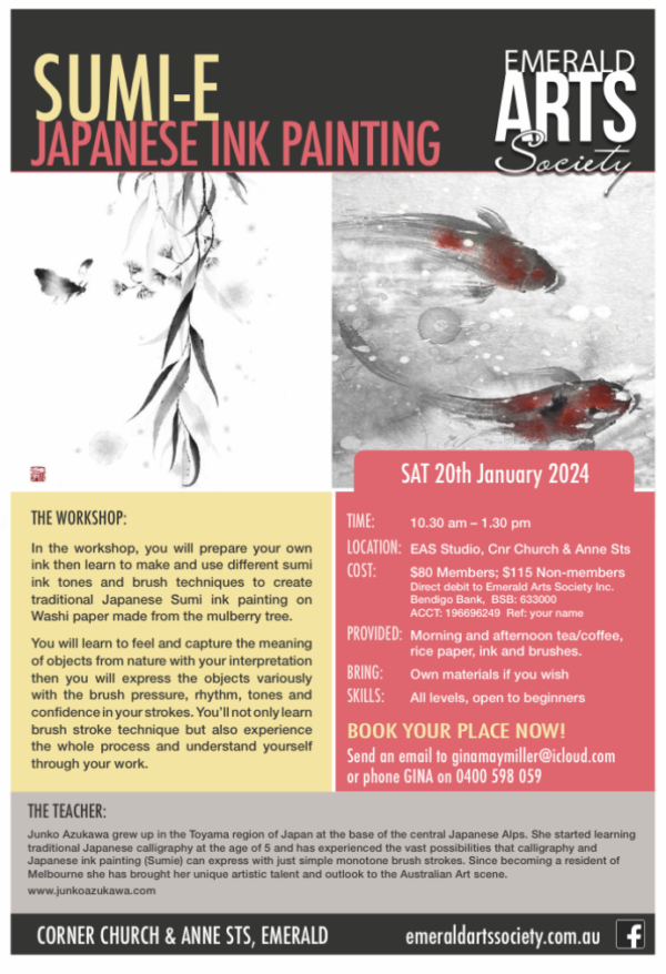 2024 Workshop Saturday January 20th SUMI E Japanese Ink Painting   2024 Jan 20 SUMI E Japanese Ink Workshop 600x878 