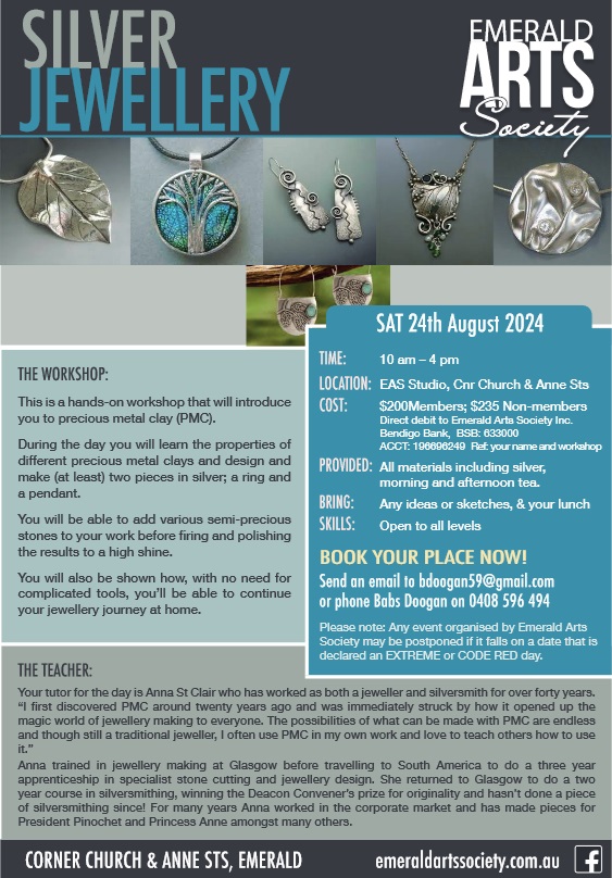 You are currently viewing Silver Jewellery Workshop – Sat 24th August 2024